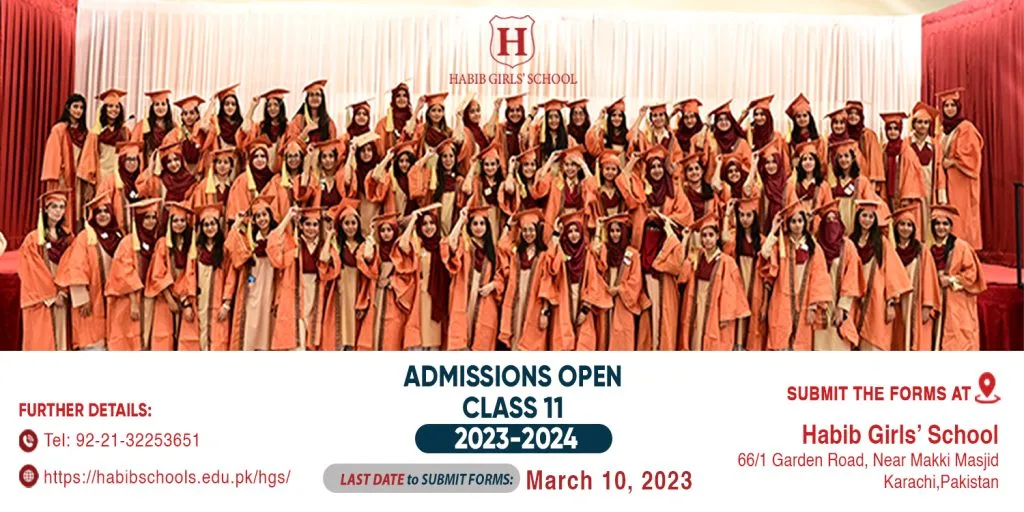 web banner- admissions open for class 11 2023-2024 at HGS