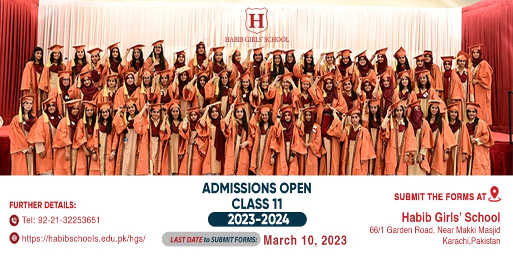 web banner- admissions open for class 11 2023-2024 at HGS