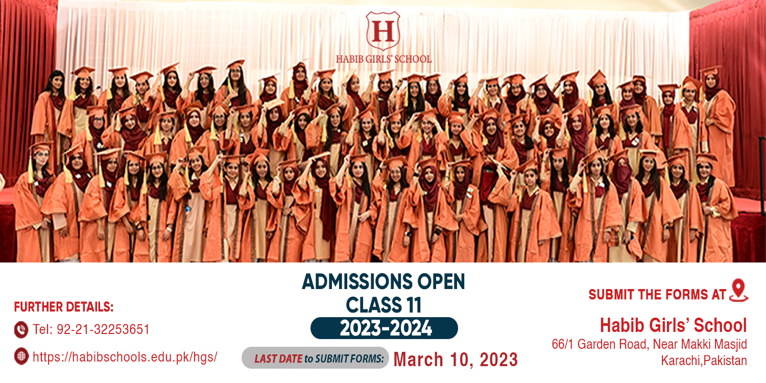 web banner- admissions open for class 11 2023-2024 at HGS